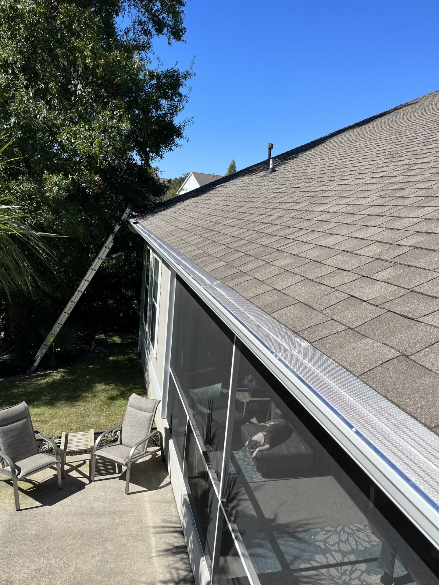 Micro-mesh gutter guard installed on a Charleston home