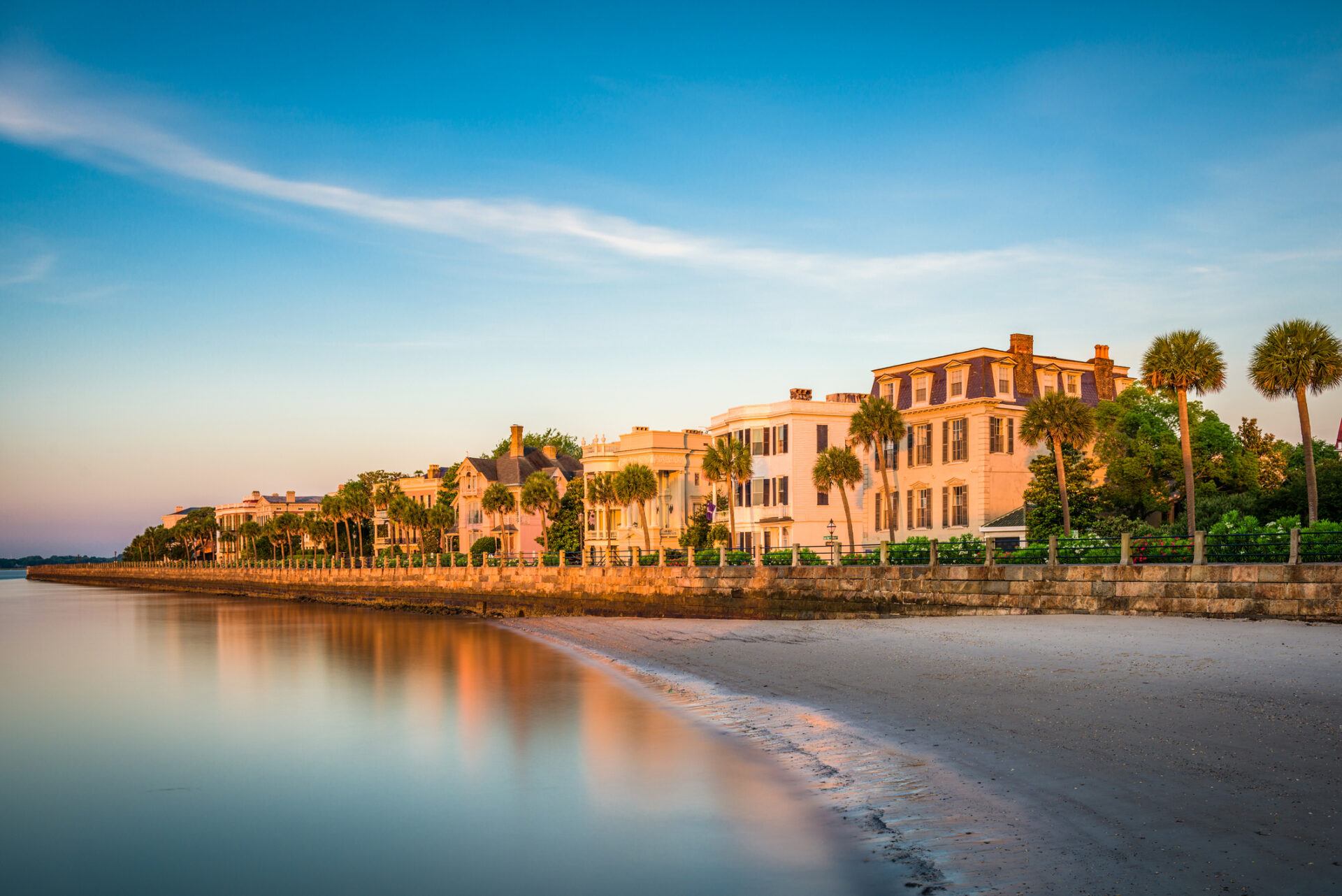 Charleston beach house with visible gutter system exposed to coastal air and humidity.