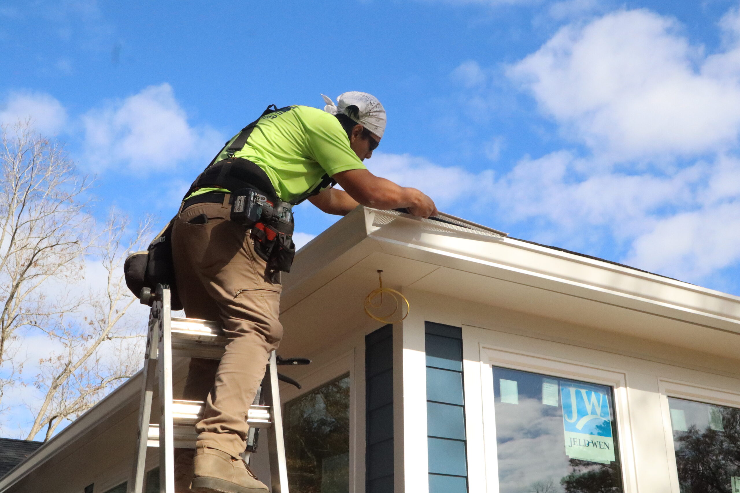 Charleston gutter company installing new gutters and gutter guards
