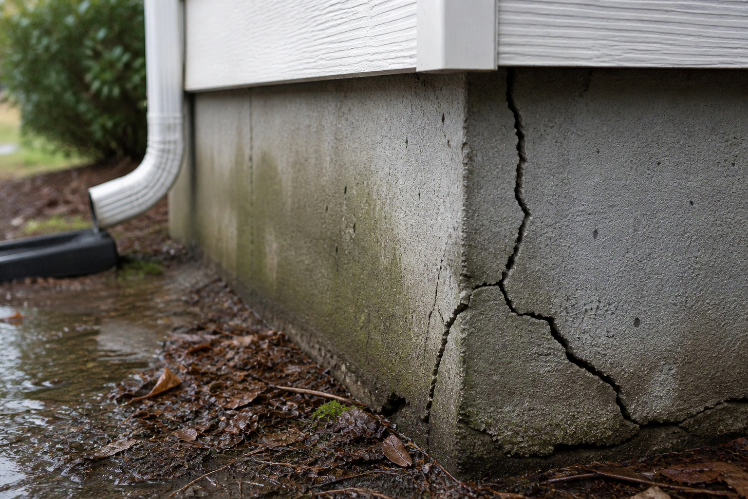 Image of foundation damage caused by poor rainwater management